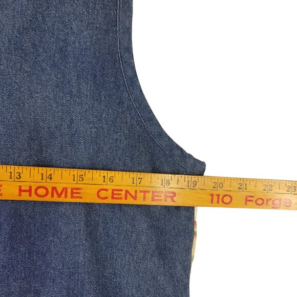 90s Susan Bristol Womens Patchwork Vest Small Button Front Denim Quilted Casual - Picture 8 of 8